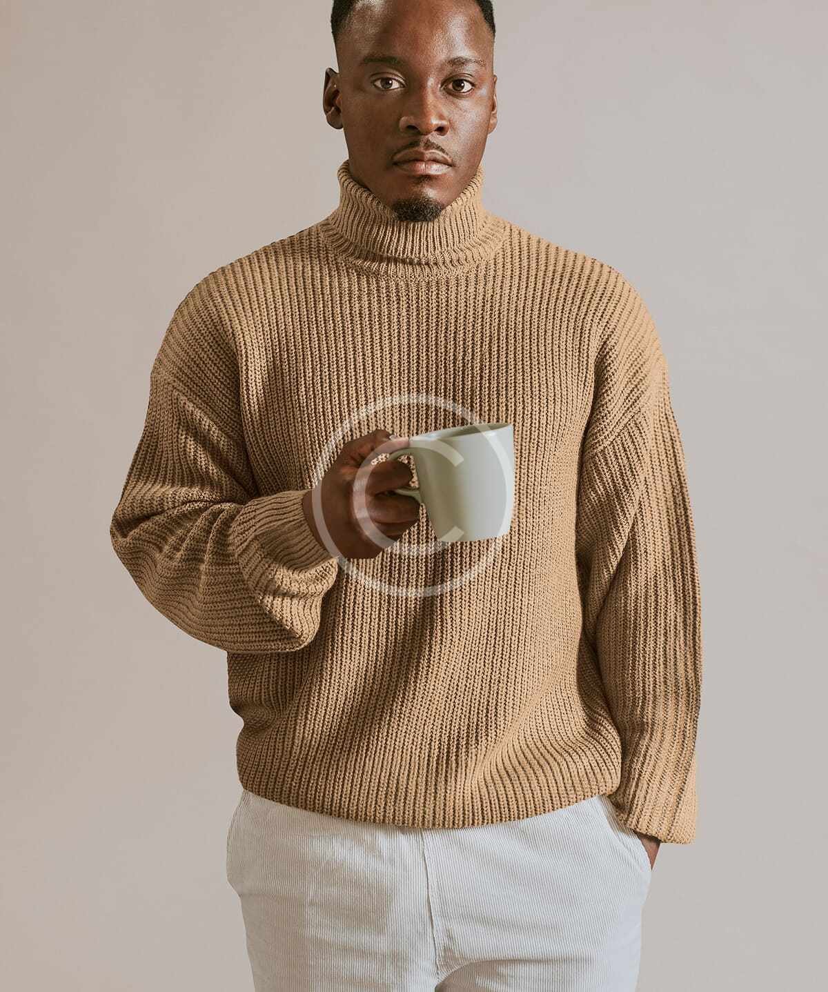 Chunky knit beige sweater
