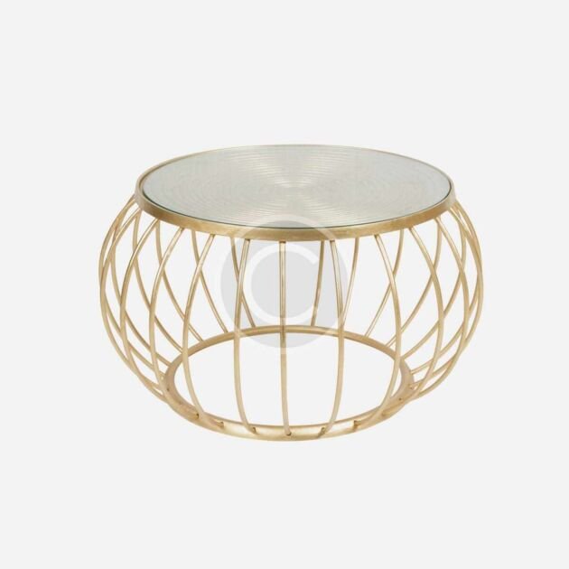 Gold wire base coffee table