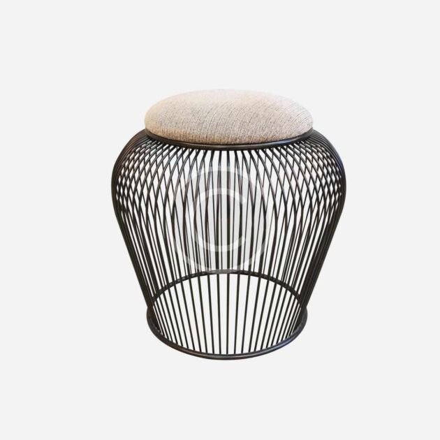 Modern wire stool with cushioned top